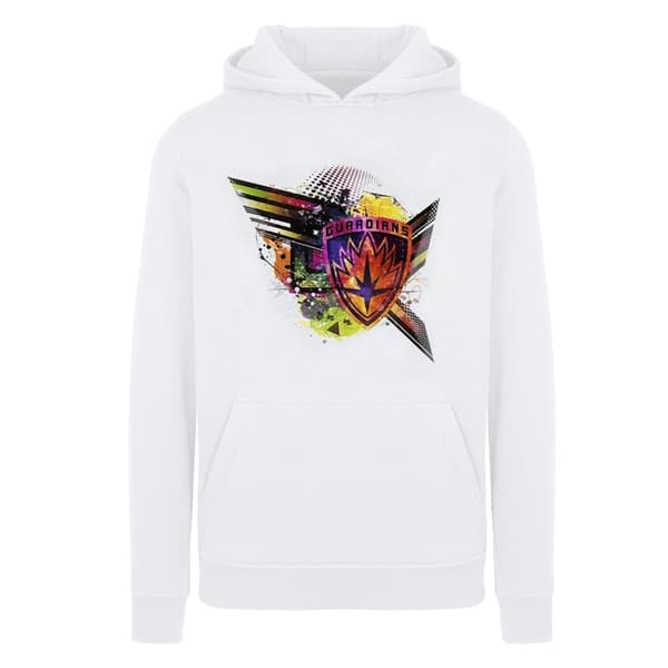 Marvel Guardians Of The Galaxy - Huvtröja med abstrakt sköld på bröstet för damer/damer White XXL