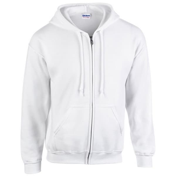 Gildan Unisex Adult Heavy Blend Hoodie med full dragkedja White XXL