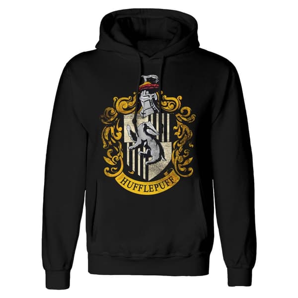 Harry Potter Unisex Vuxen Hufflepuff Distressed Pullover Hoodie