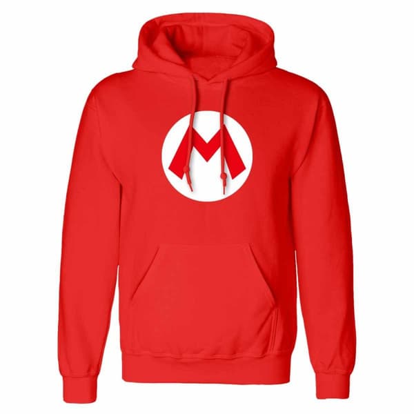Super Mario Unisex Adult Badge Hoodie
