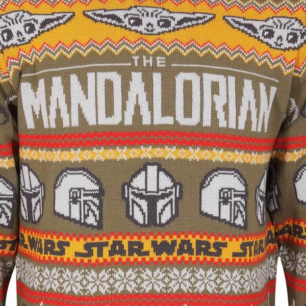 Star Wars Mandalorian Unisex Adult Repeat Print Knitted Jumper