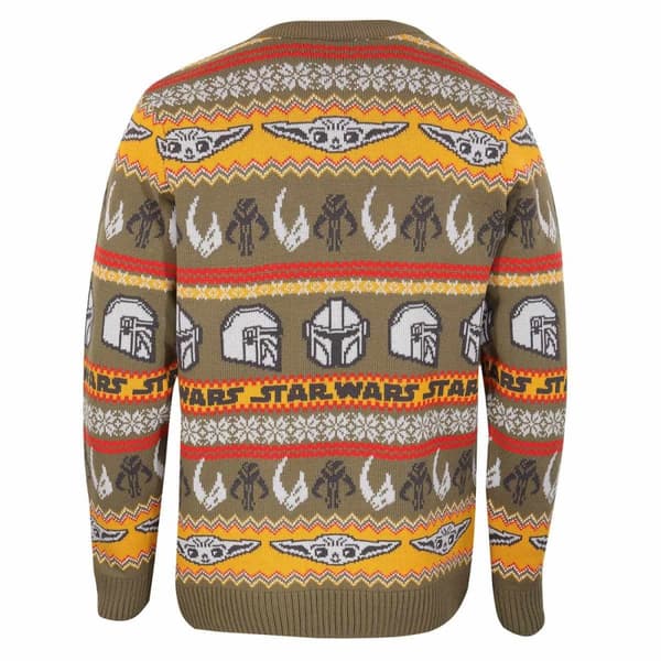 Star Wars Mandalorian Unisex Adult Repeat Print Knitted Jumper