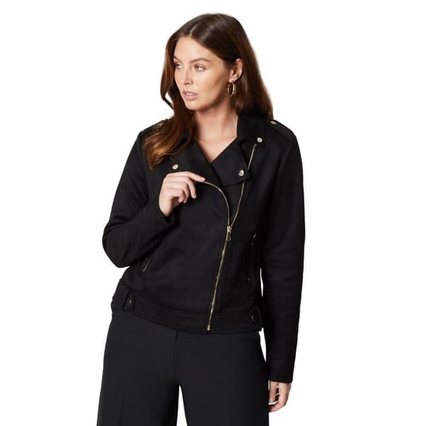 Principles Womens/Ladies Suedette Bonded Biker Jacket