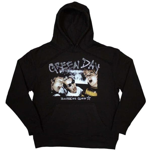 Green Day Unisex Adult Basket Case Star Hoodie Black XXL