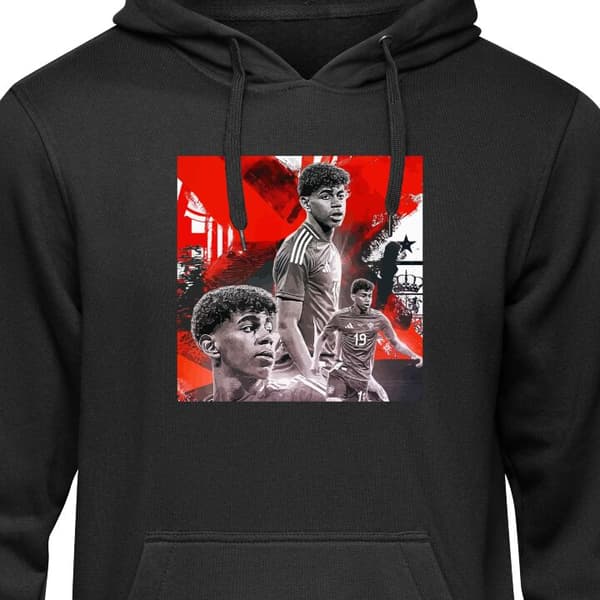 Huvtröja för Barn | Bekväm Barn-Hoodie Lamine Yamal Svart 9-11 År