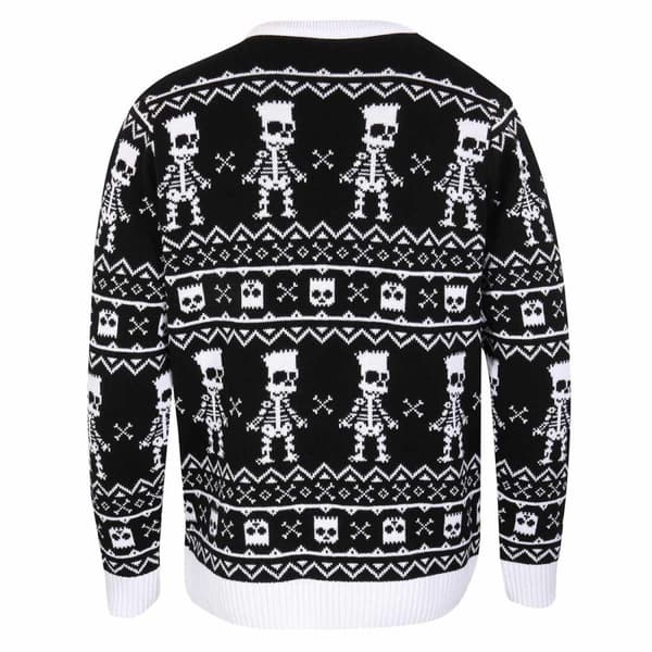 The Simpsons Unisex Adult Bart Simpson Skeleton Knitted Jumper