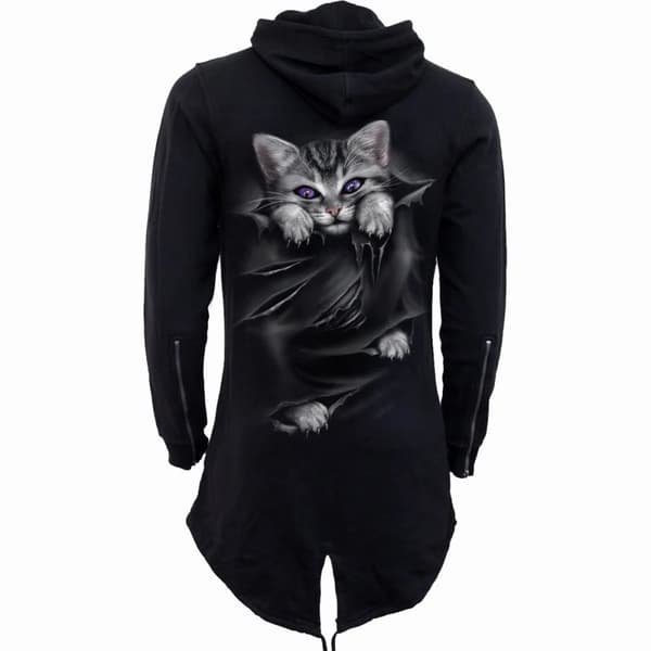 Spiral Direct Dam/Ladies Pocket Kitten Hoodie med hel dragkedja