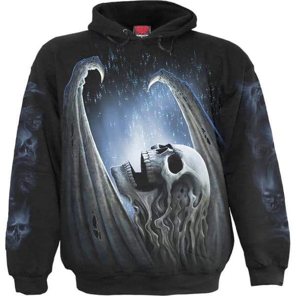 Spiral Direct Unisex Adult Winged Skeleton Hoodie Black S