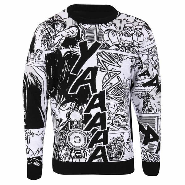 Star Wars Unisex Adult Manga Knitted Jumper Black/White L