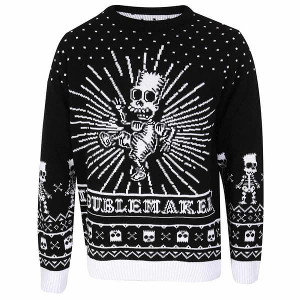 The Simpsons Unisex Adult Bad To The Bone Knitted Jumper