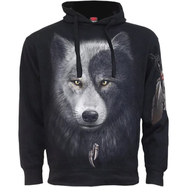Spiral Direct Unisex Adult Wolf Chi Hoodie Black M