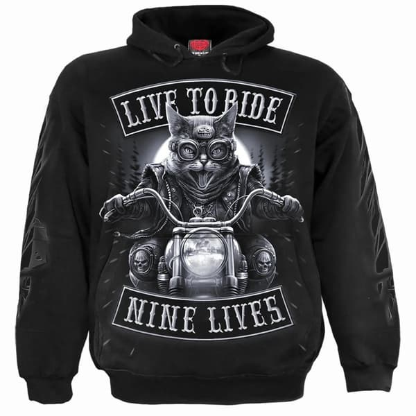 Spiral Direct Unisex Adult Nine Lives Hoodie Black S
