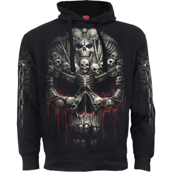 Spiral Direct Unisex Vuxen Death Bones Hoodie Black S