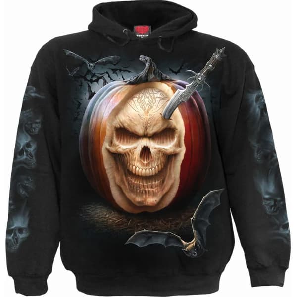 Spiral Direct Unisex Adult Carving Death Hoodie Black S
