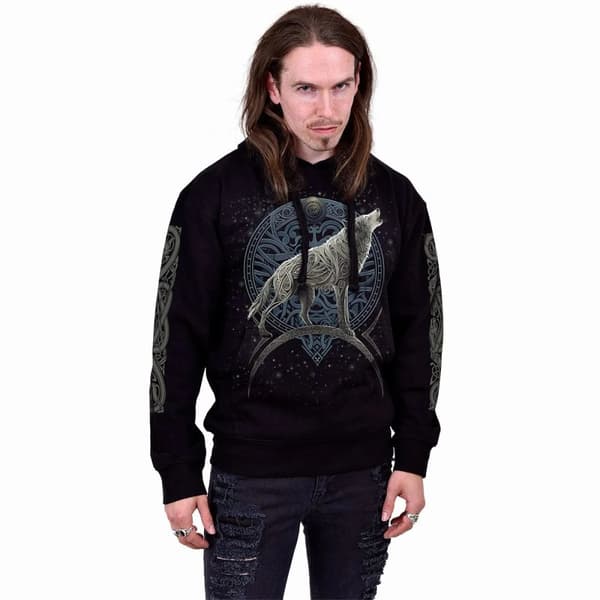 Spiral Direct Unisex Adult Celtic Wolf Hoodie