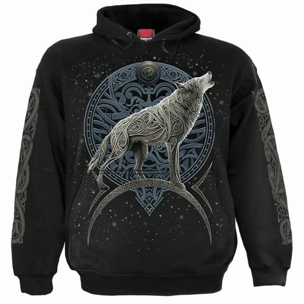 Spiral Direct Unisex Adult Celtic Wolf Hoodie