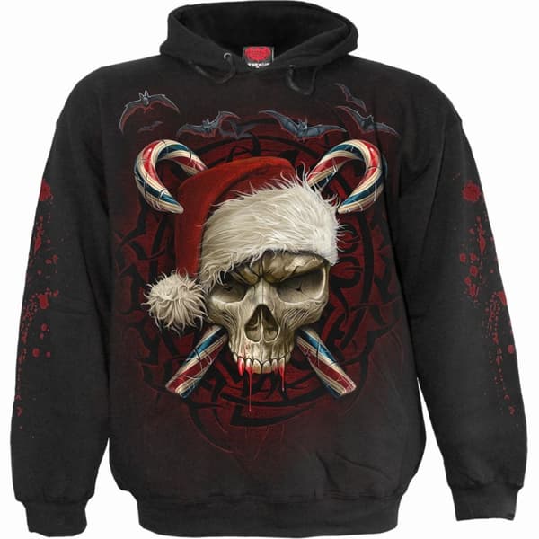 Spiral Direct Unisex vuxen Candy Cane Santa Hoodie