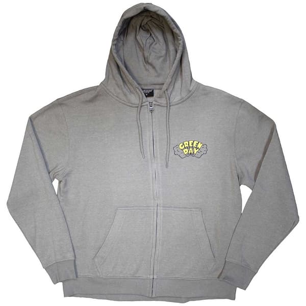 Green Day Unisex hættetrøje til voksne med Longview Doodle-motiv Grey M