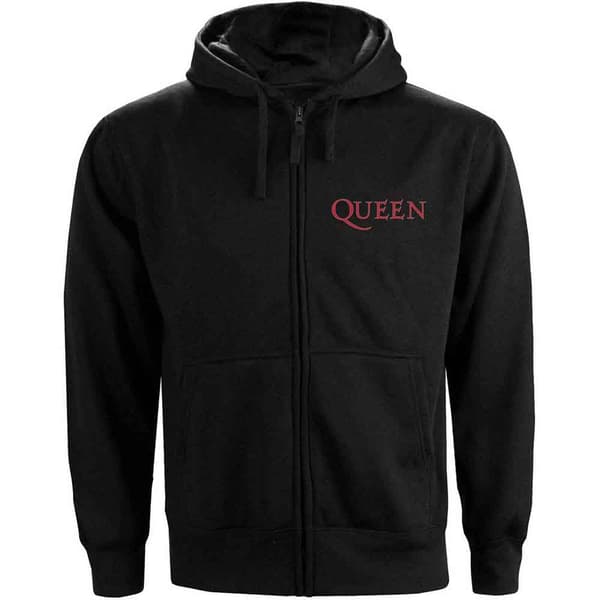 Queen Unisex Adult Classic Zipped Long-Sleeved Hoodie Black S