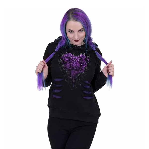 Spiral Direct Dam/Ladies Bleeding Heart Ripped Hoodie