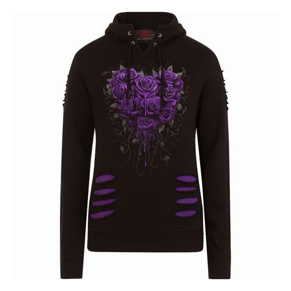 Spiral Direct Dam/Ladies Bleeding Heart Ripped Hoodie