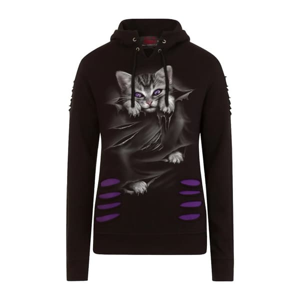 Spiral Direct Womens/Ladies Bright Eyes Ripped Hoodie