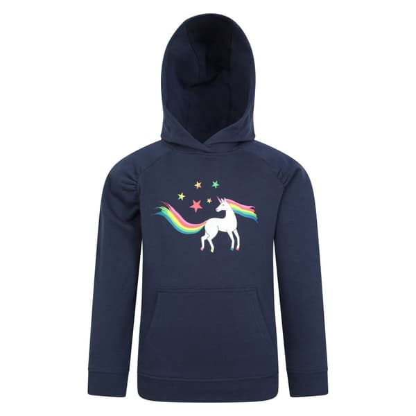 Mountain Warehouse Childrens/Kids Unicorn Glitter Rainbow Hoodie Navy 5-6 Years