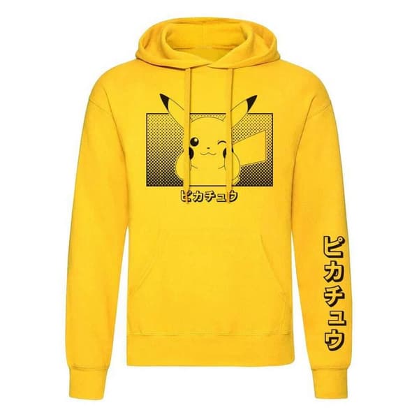 Pokemon Unisex Adult Katakana Pikachu Hoodie