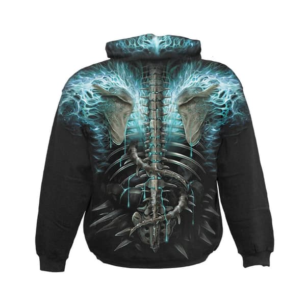 Spiral Direct Unisex Adult Flaming Spine Hoodie