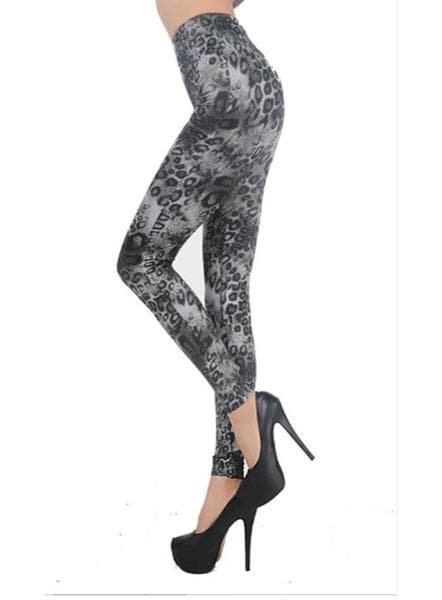 Grey Leopard Spot Leggings