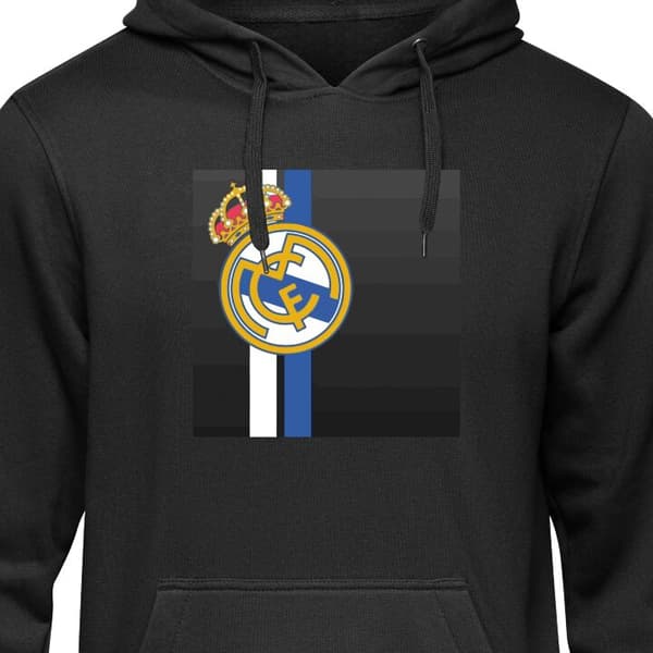 Klassisk Hoodie | Huvtröja för Vuxna Real Madrid Svart Medium