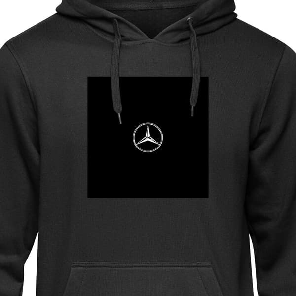 Klassisk Hoodie | Hættetrøje til Voksne Mercedes-Benz Sort Medium