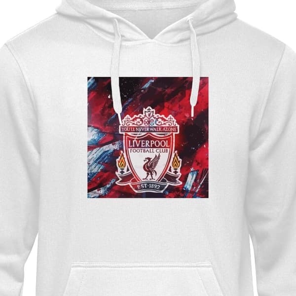 Klassisk Hoodie | Huvtröja för Vuxna Liverpool Vit Small