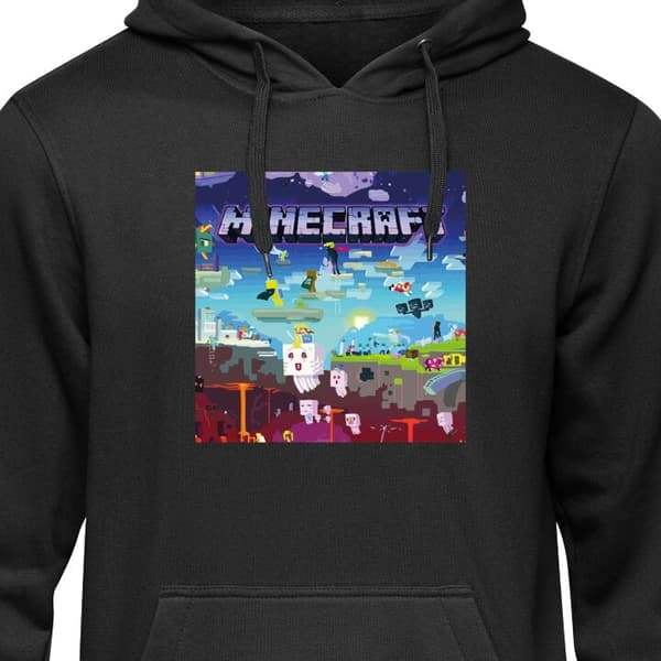 Klassisk Hettegenser | Hettegenser for Voksne Minecraft Svart Liten