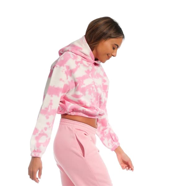 Light And Shade Womens/Ladies Tie Dye Crop Hoodie