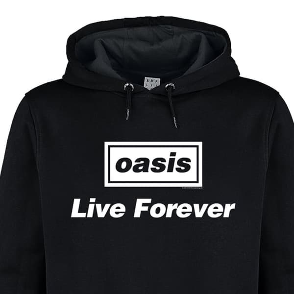 Amplified Unisex Adult Live Forever Title Oasis Hoodie