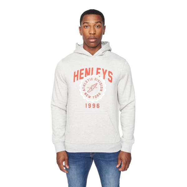 Henleys Mens Tipton Hoodie Grey Marl L