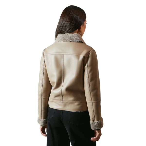 Principles Womens/Ladies Faux Fur Collar Biker Jacket