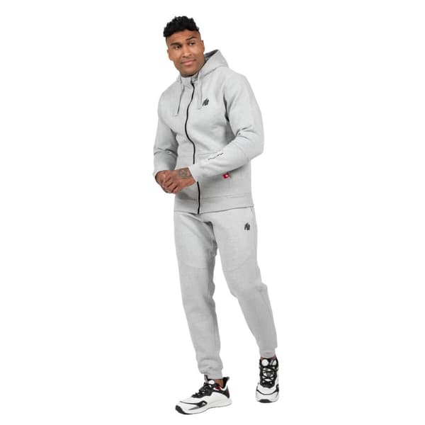 Leon Zipped Hoodie, grey, Gorilla Wear