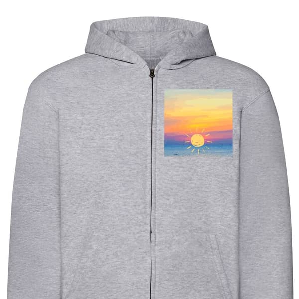 Hættetrøje med Lynlås | Zip-Hoodie til Voksen Solnedgang