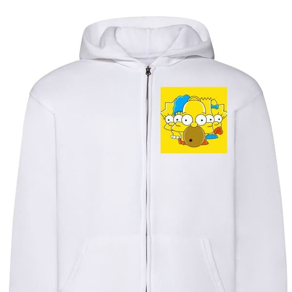 Huvtröja med Dragkedja | Zip-Hoodie för Vuxen Simpsons