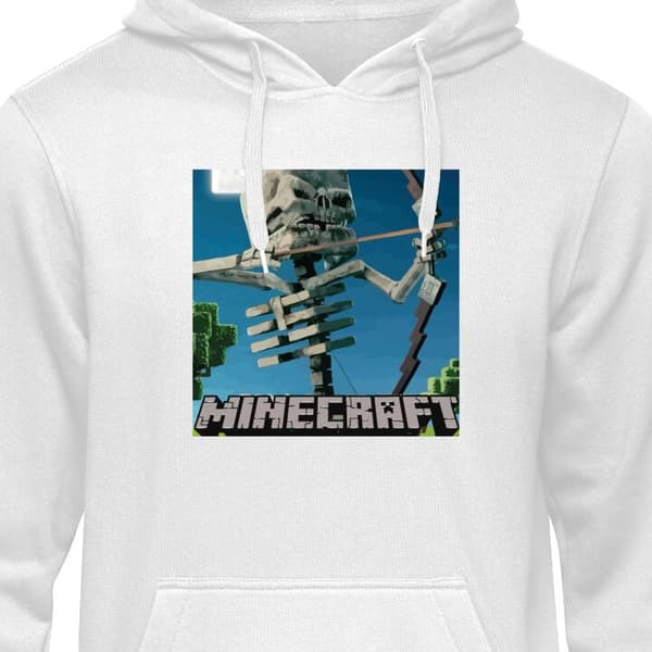 Huvtröja för Barn | Bekväm Barn-Hoodie A Minecraft Movie Vit 7-8 År