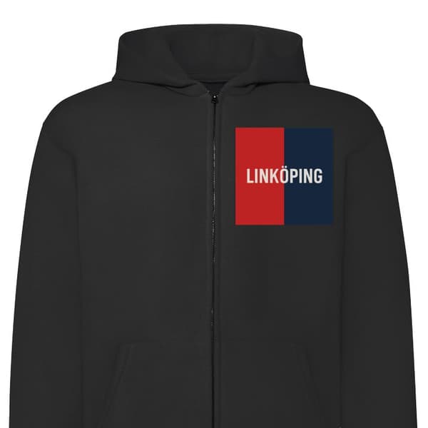 Huvtröja med Dragkedja | Zip-Hoodie för Vuxen Linköping – Hockey Svart Small