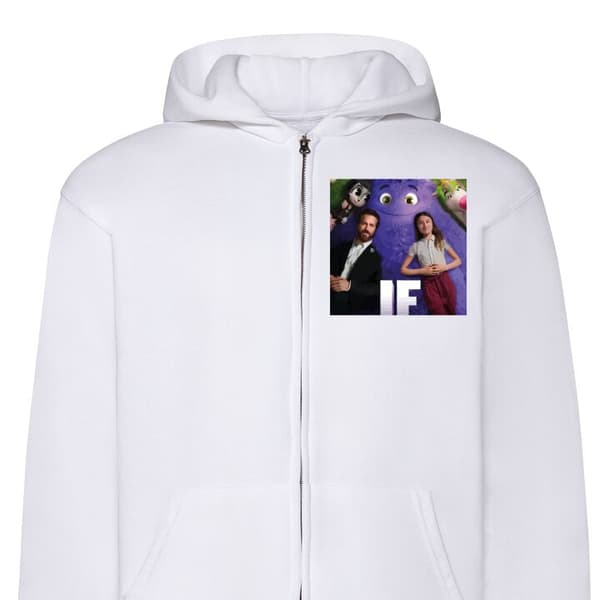 Hættetrøje med Lynlås | Zip-Hoodie til Voksen IF: Låtsaskompis