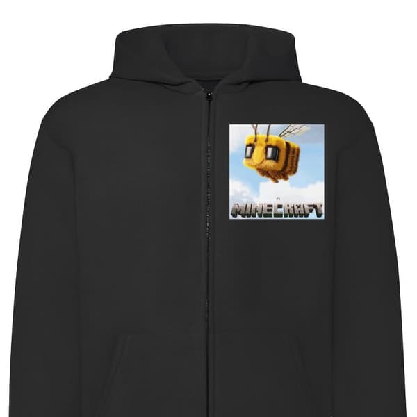Hettegenser med Glidelås | Zip-Hettegenser for Voksen A Minecr Svart X-Large