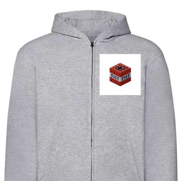 Hettegenser med Glidelås | Zip-Hettegenser for Voksen Minecraft TNT