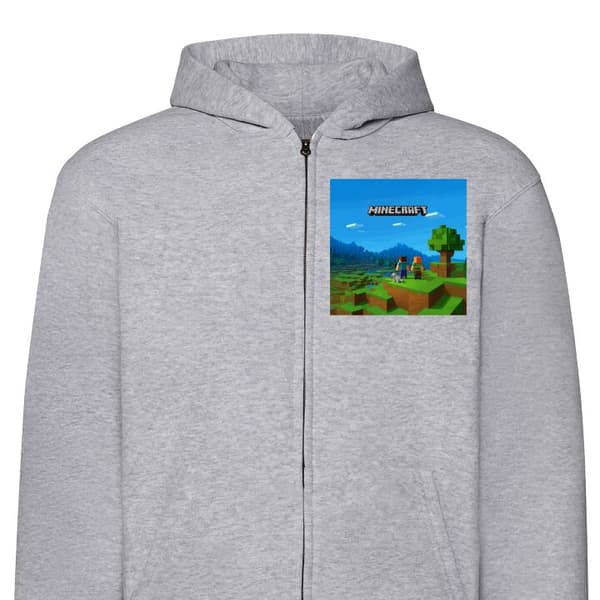 Huvtröja med Dragkedja | Zip-Hoodie för Vuxen Minecraft Key Ar