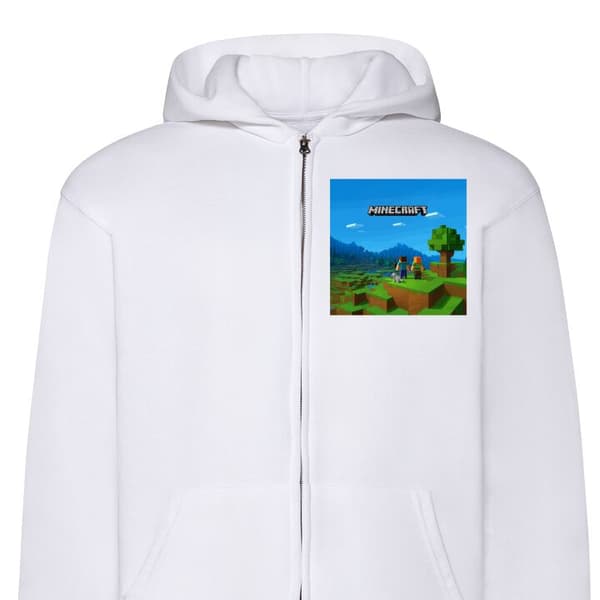Huvtröja med Dragkedja | Zip-Hoodie för Vuxen Minecraft Key Ar