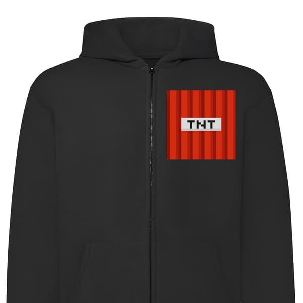 Hettegenser med Glidelås | Zip-Hettegenser for Voksen Minecraft TNT