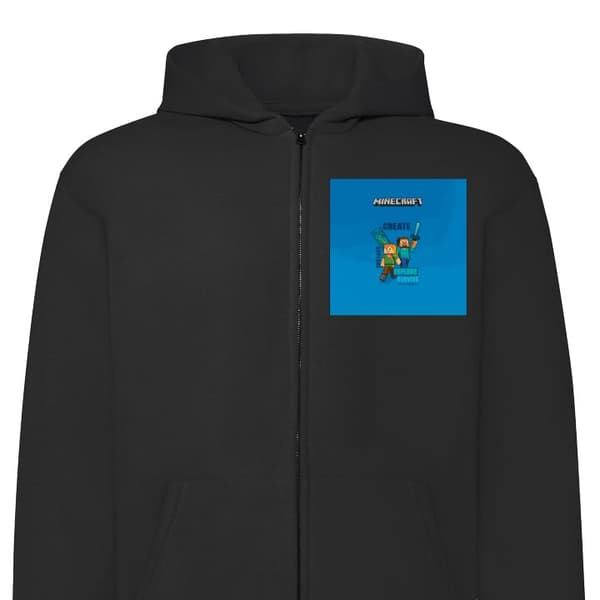 Hettegenser med Glidelås | Zip-Hettegenser for Voksen Minecraft Grotter